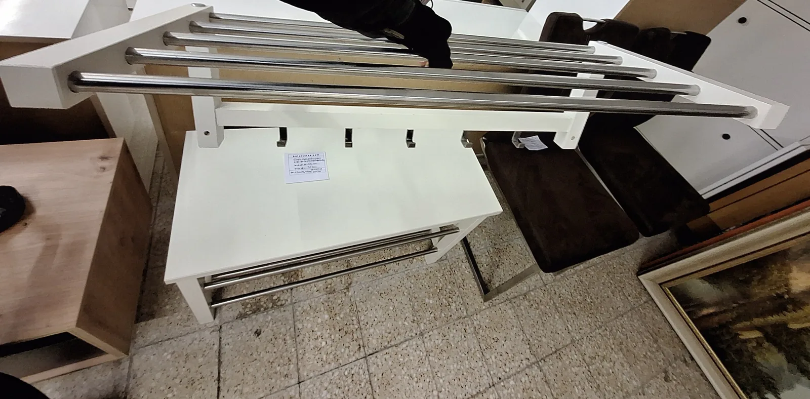 Ikeás 2 szintes cipős pad + fali fogas kalaptartóval 2db-os szett bei Bútorsarok in Letenye