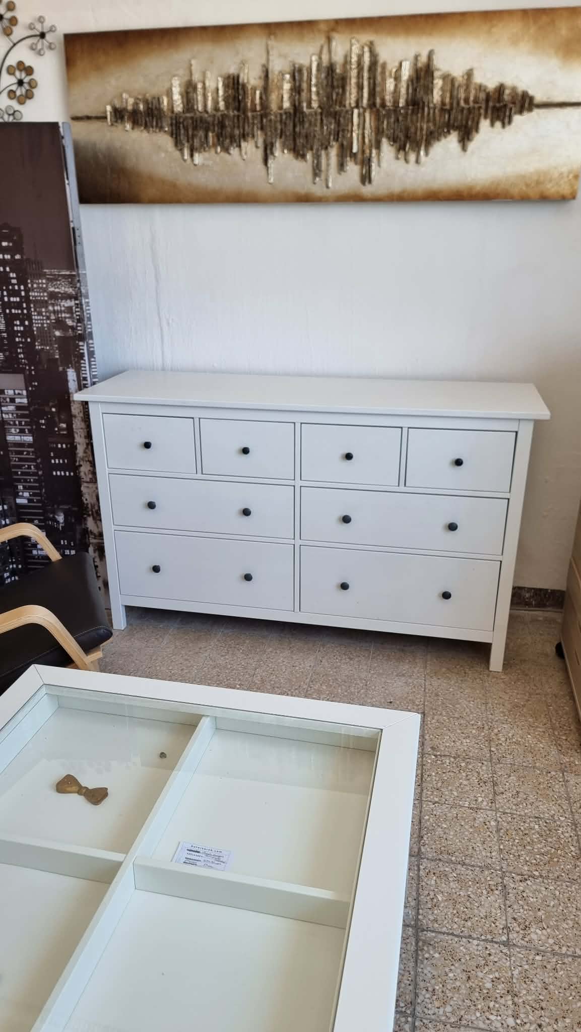 Ikeás Hemnes 8 fiókos fehérre pácolt komód