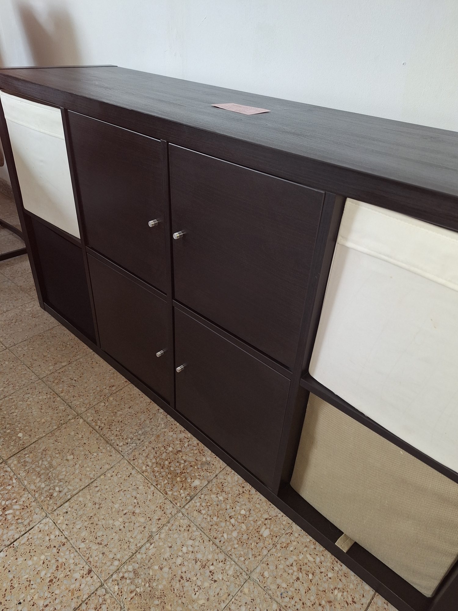 Ikeás kallax polc rendszer boxokkal fekete – 4. nézet