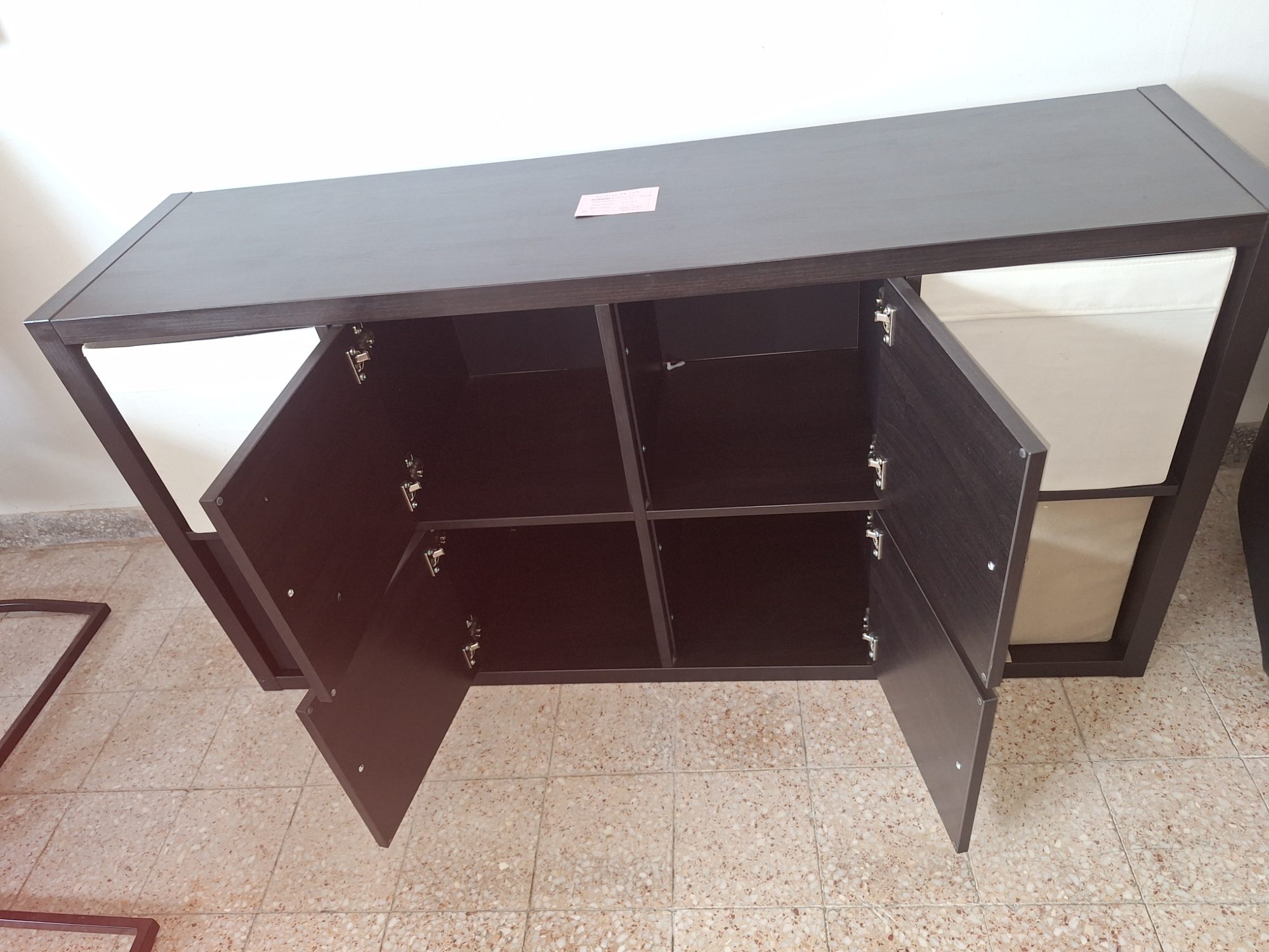 Ikeás kallax polc rendszer boxokkal fekete – 5. nézet