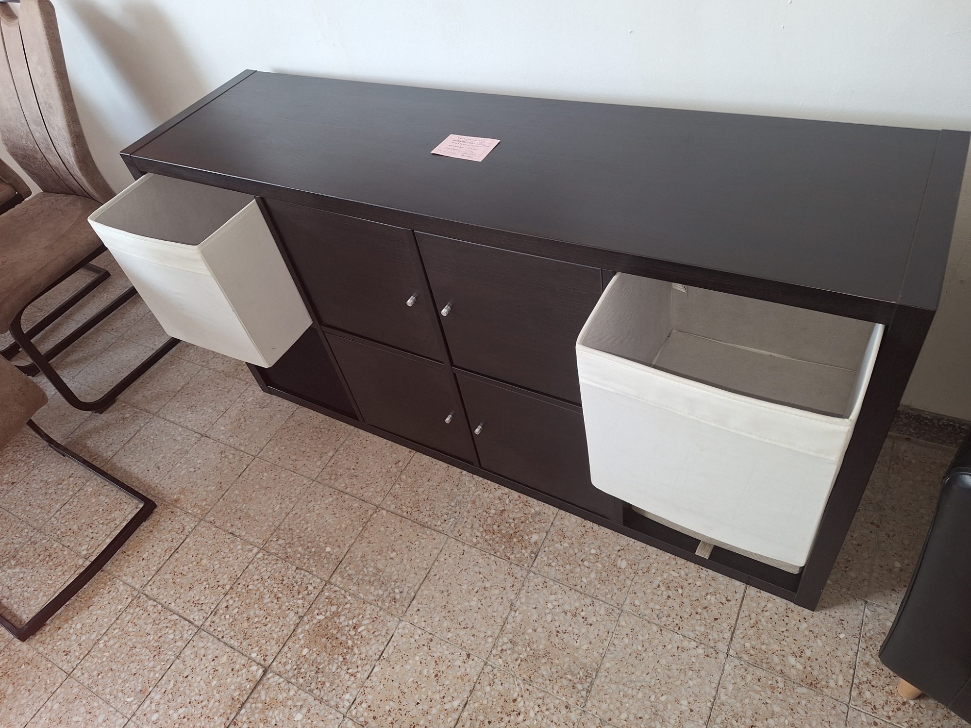 Ikeás kallax polc rendszer boxokkal fekete – 6. nézet