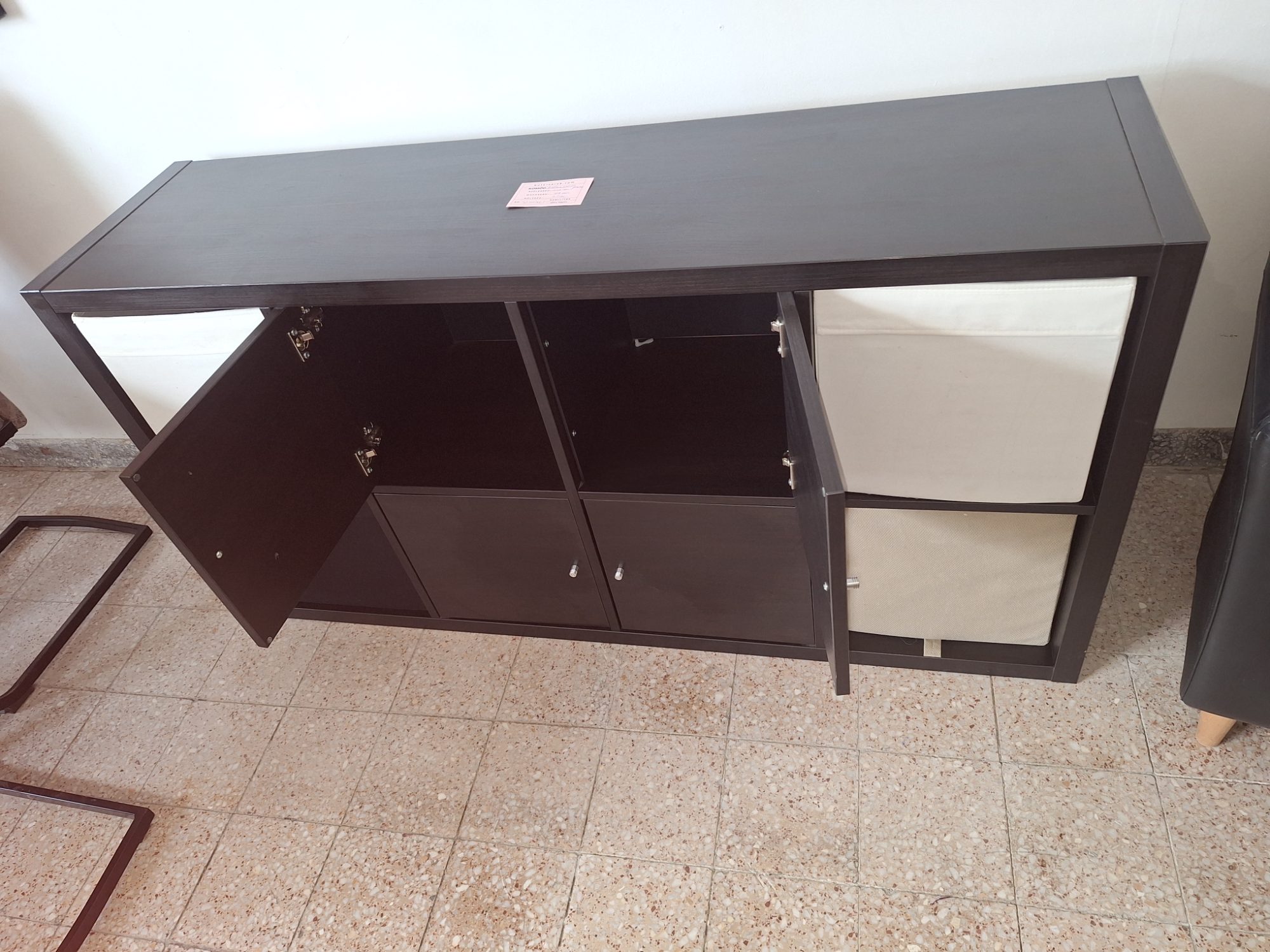 Ikeás kallax polc rendszer boxokkal fekete – 7. nézet