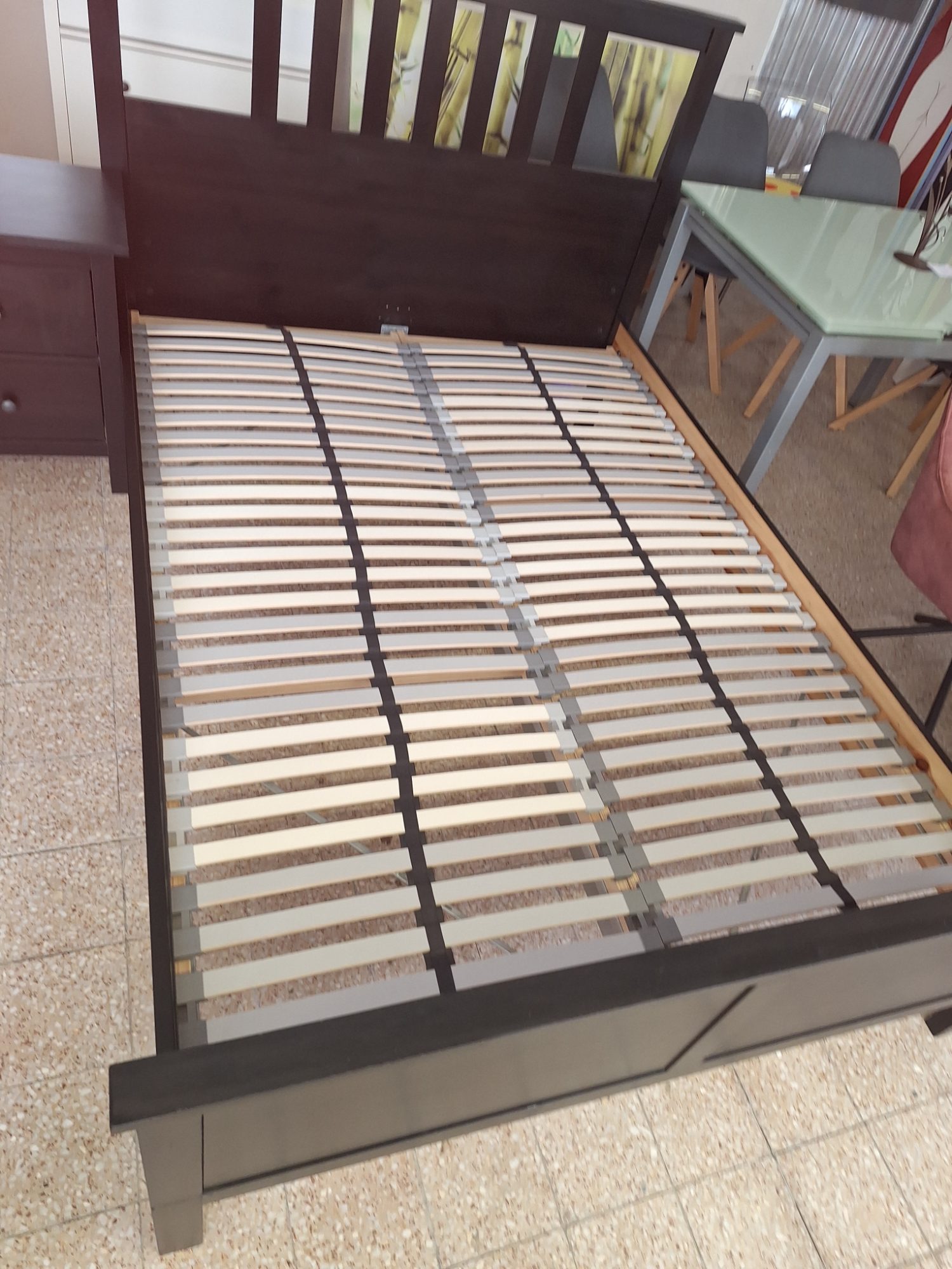 Ikeás Hemnes franciaágy 140x200cm feketére pácolt – Ansicht 2