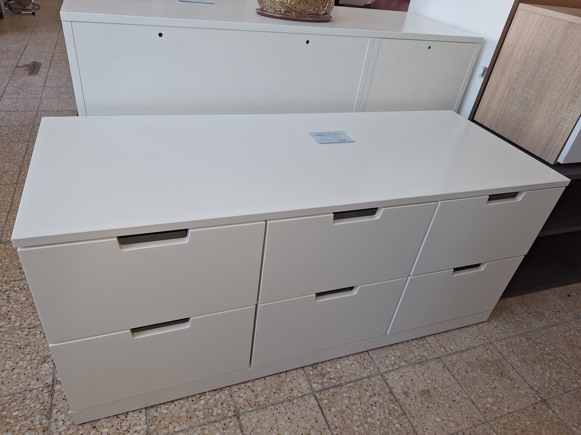 Weiße IKEA NORDLI Kommode mit sechs Schubladen – Ansicht 2