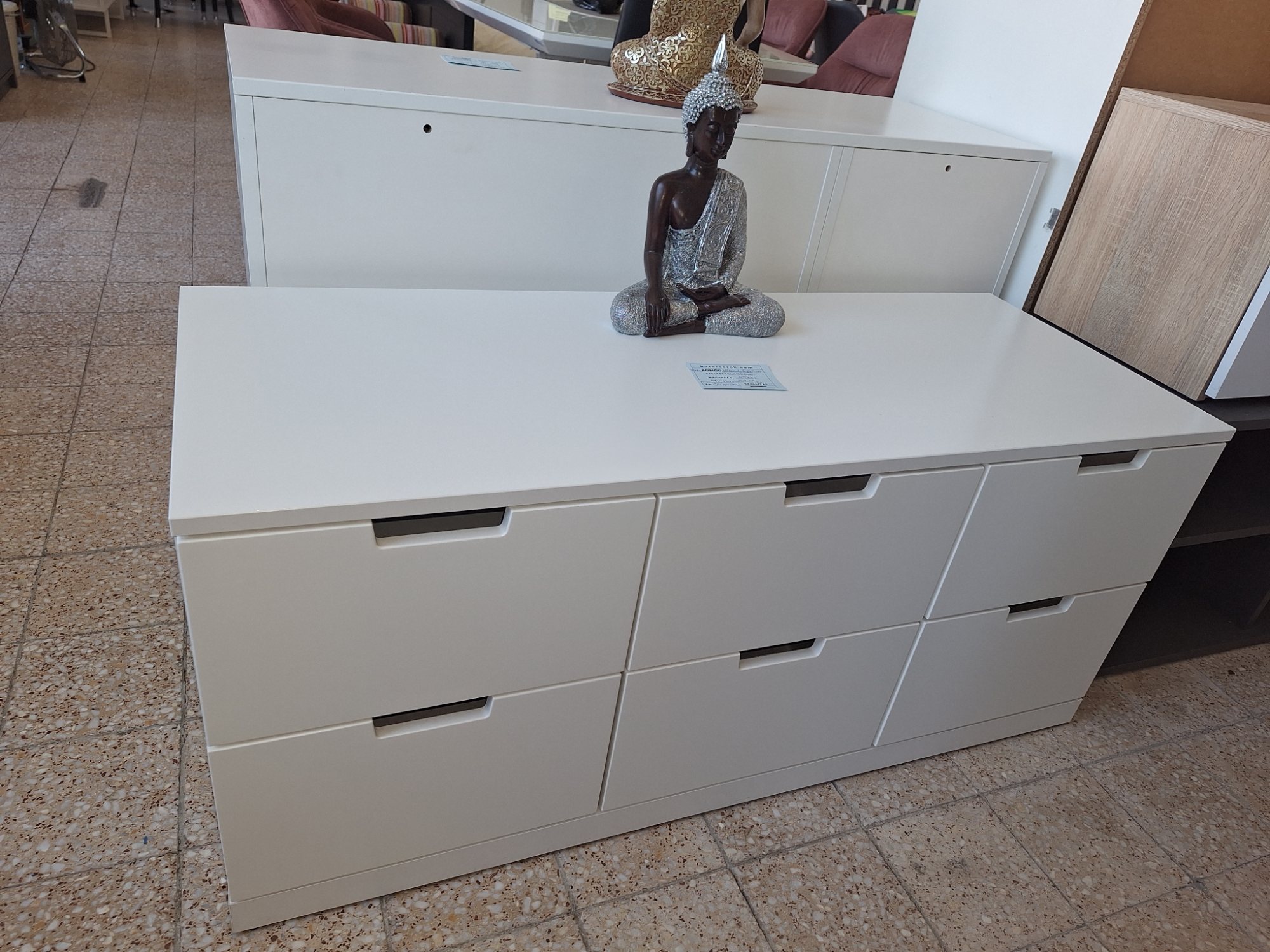 Weiße IKEA NORDLI Kommode mit sechs Schubladen