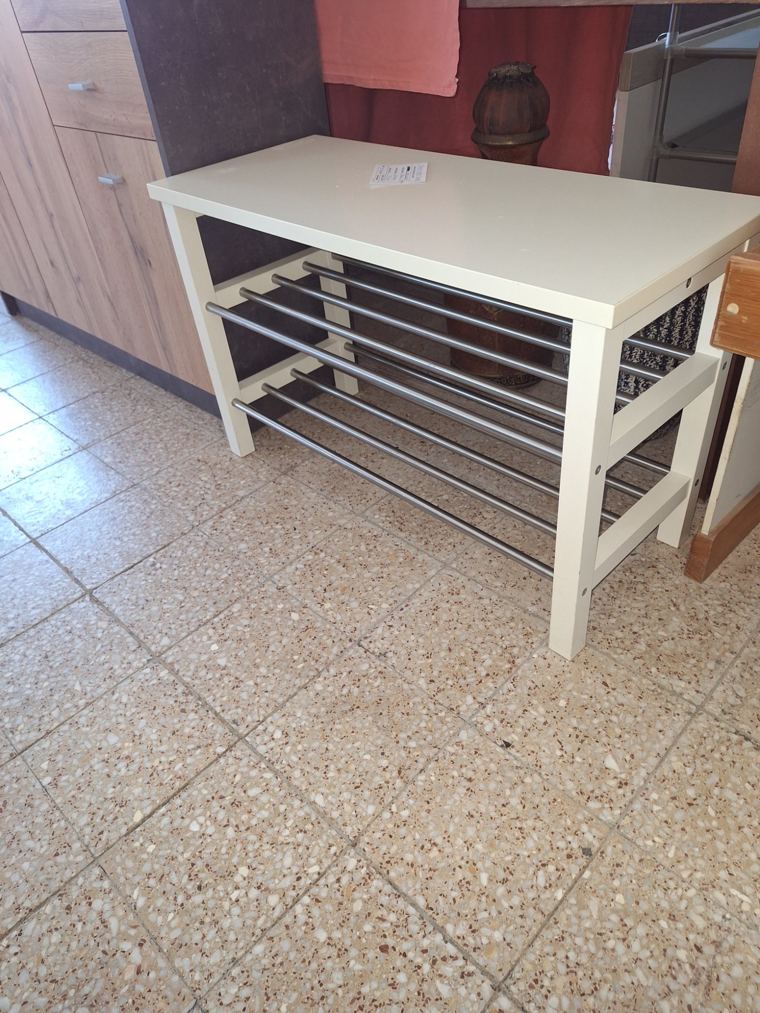 Ikeás cipős pad 2 szintes fehér lakkozott – 2. nézet